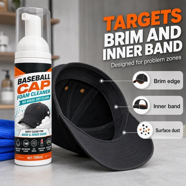🧢✨No-Rinse Cap Foam Cleaner
